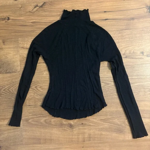 Free People Black Make It Easy Thermal Top - Picture 4 of 4